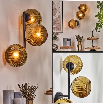 Koyoto Kogellampje, Wandlamp Goud, 3-lichts