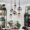 Gastor Hanglamp, Kogellampje, Hanglamp Amber, Duidelijk, Rookkleurig, 6-lichts