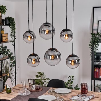 Gastor Hanglamp, Kogellampje, Hanglamp Duidelijk, Rookkleurig, 6-lichts