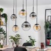 Gastor Hanglamp, Kogellampje, Hanglamp Amber, Duidelijk, Rookkleurig, 6-lichts