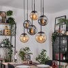 Gastor Hanglamp, Kogellampje, Hanglamp Amber, Rookkleurig, 6-lichts