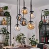 Gastor Hanglamp, Kogellampje, Hanglamp Amber, Duidelijk, Rookkleurig, 6-lichts