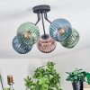 Koyoto Plafondlamp, Kogellampje 52 cm Blauw, Groen, Koperkleurig, 5-lichts