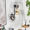 Koyoto Kogellampje, Wandlamp Amber, Duidelijk, Rookkleurig, 3-lichts