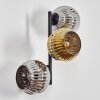 Ripoll Kogellampje, Wandlamp Chroom, Goud, Rookkleurig, 3-lichts
