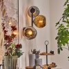 Ripoll Kogellampje, Wandlamp Chroom, Goud, Rookkleurig, 3-lichts