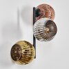 Ripoll Kogellampje, Wandlamp Chroom, Goud, Koperkleurig, Rookkleurig, 3-lichts