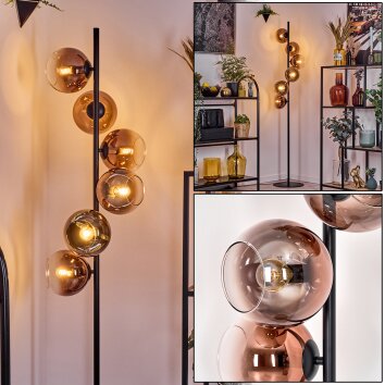Koyoto Staande lamp 31 cm Duidelijk, Koperkleurig, 6-lichts