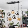 Gastor Hanglamp, Kogellampje, Hanglamp Amber, Rookkleurig, 6-lichts