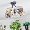 Ripoll Plafondlamp, Kogellampje Amber, Duidelijk, Rookkleurig, 5-lichts