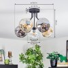Ripoll Plafondlamp, Kogellampje Amber, Duidelijk, Rookkleurig, 5-lichts