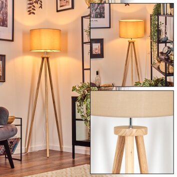 Soungou Staande lamp Chroom, Natuurlijke kleuren, 1-licht