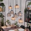 Koyoto Hanglamp, Kogellampje, Hanglamp Natuurlijke kleuren, Zwart, 8-lichts