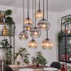 Koyoto Hanglamp, Kogellampje, Hanglamp Natuurlijke kleuren, Zwart, 8-lichts