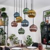Koyoto Hanglamp, Kogellampje, Hanglamp Natuurlijke kleuren, Zwart, 8-lichts