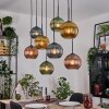 Koyoto Hanglamp, Kogellampje, Hanglamp Natuurlijke kleuren, Zwart, 8-lichts