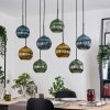 Koyoto Hanglamp, Kogellampje, Hanglamp Natuurlijke kleuren, Zwart, 8-lichts