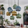 Koyoto Hanglamp, Kogellampje, Hanglamp Natuurlijke kleuren, Zwart, 8-lichts