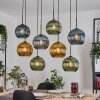 Koyoto Hanglamp, Kogellampje, Hanglamp Natuurlijke kleuren, Zwart, 8-lichts