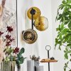 Koyoto Kogellampje, Wandlamp Goud, Duidelijk, 3-lichts
