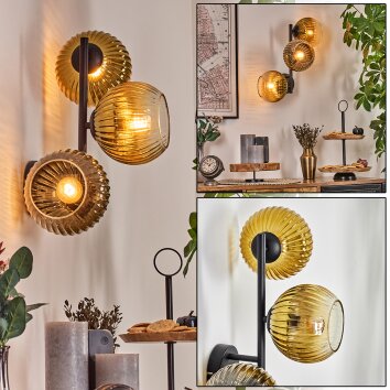 Koyoto Kogellampje, Wandlamp Goud, Duidelijk, 3-lichts