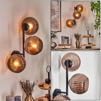 Koyoto Kogellampje, Wandlamp Koperkleurig, 3-lichts