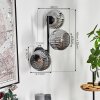 Ripoll Kogellampje, Wandlamp Rookkleurig, 3-lichts
