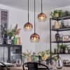 Koyoto Hanglamp, Kogellampje, Cluster hanglamp 30 cm Duidelijk, Koperkleurig, 3-lichts