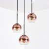 Koyoto Hanglamp, Kogellampje, Cluster hanglamp 30 cm Duidelijk, Koperkleurig, 3-lichts
