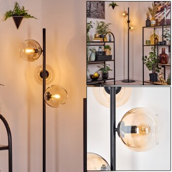 Koyoto Staande lamp Amber, Duidelijk, 3-lichts