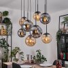 Gastor Hanglamp, Kogellampje, Hanglamp Amber, Rookkleurig, 8-lichts