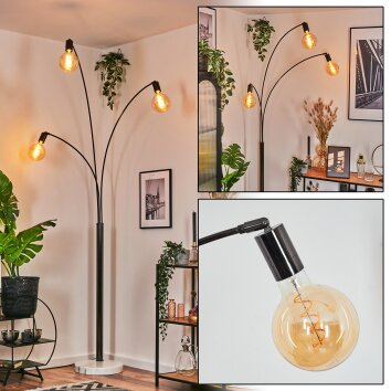 Codecro Staande lamp Chroom, Zwart, Wit, 3-lichts