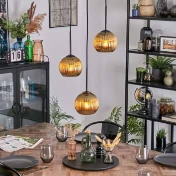 Koyoto Hanglamp, Kogellampje, Cluster hanglamp Goud, 3-lichts