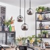 Ripoll Hanglamp, Kogellampje, Cluster hanglamp Chroom, Rookkleurig, 3-lichts