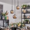 Ripoll Hanglamp, Kogellampje, Cluster hanglamp Chroom, Rookkleurig, 3-lichts