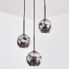 Ripoll Hanglamp, Kogellampje, Cluster hanglamp Chroom, Rookkleurig, 3-lichts