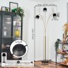 Bassagoda Staande lamp Messing, Zwart, 3-lichts