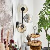 Ripoll Kogellampje, Wandlamp Amber, Duidelijk, Rookkleurig, 3-lichts