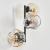Ripoll Kogellampje, Wandlamp Amber, Duidelijk, Rookkleurig, 3-lichts