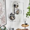 Ripoll Kogellampje, Wandlamp Chroom, Duidelijk, Rookkleurig, 3-lichts