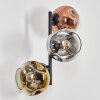 Ripoll Kogellampje, Wandlamp Chroom, Goud, Duidelijk, Koperkleurig, Rookkleurig, 3-lichts