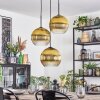 Koyoto Hanglamp, Kogellampje, Cluster hanglamp Goud, Duidelijk, 3-lichts