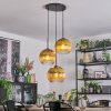 Koyoto Hanglamp, Kogellampje, Cluster hanglamp Goud, Duidelijk, 3-lichts