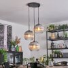 Koyoto Hanglamp, Kogellampje, Cluster hanglamp Duidelijk, Rookkleurig, 3-lichts