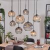 Ripoll Hanglamp, Kogellampje, Hanglamp Natuurlijke kleuren, Zwart, 8-lichts
