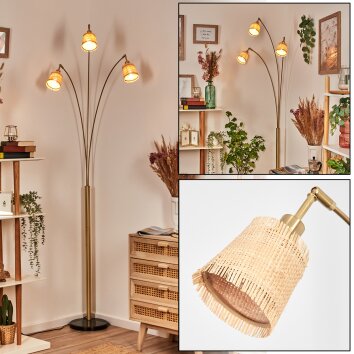 Lindberg Staande lamp Messing, Zwart, 3-lichts