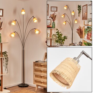 Lindberg Staande lamp Nikkel mat, Zwart, 5-lichts