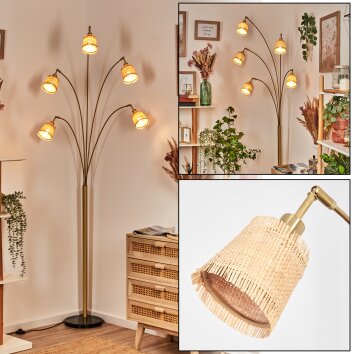 Lindberg Staande lamp Messing, Zwart, 5-lichts