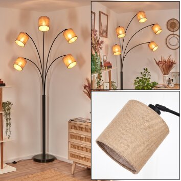 Soungou Staande lamp Zwart, 5-lichts