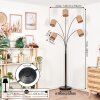Soungou Staande lamp Chroom, Zwart, 5-lichts